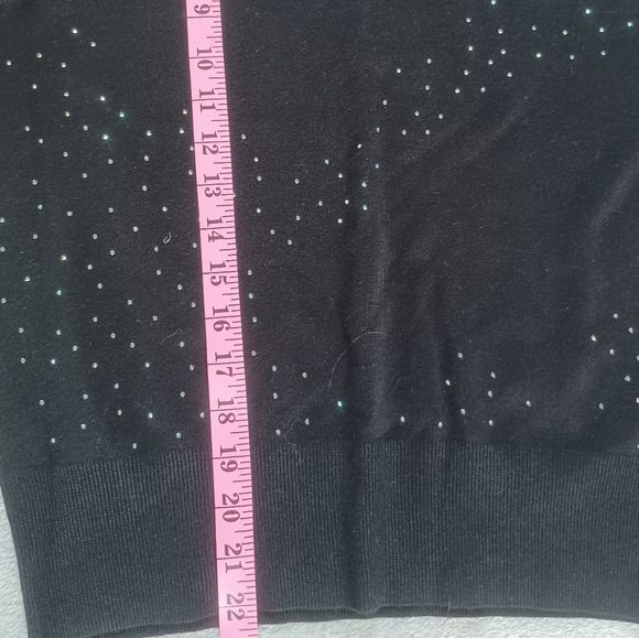 JOSEPH  A. Bkack With Rhinestone Accent Sweater Medium Long Sleeve  NEW - Picture 6 of 7